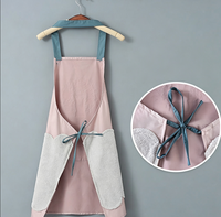 Tablier de cuisine en PVC imperméable et anti-huile avec serviettes essuie-mains intégrées, motif lapin mignon, tour de cou réglable, écologique, pour la cuisson et la pâtisserie