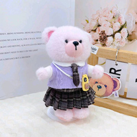 Vêtements pour peluches, Ensemble chemise et jupe décontractés à carreaux pour femme, Style coréen avec accessoires pendentifs, Nouvelle collection printemps
