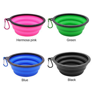 BPA FREE Hundefutter schale Silikon-Hunden äpfe in Lebensmittel qualität Faltbare zusammen klappbare Hunden äpfe Silikon-Hunden äpfe 3er-Pack mit Metall klammern - Product Image 5