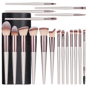 ชุดแปรงแต่งหน้ามืออาชีพ 14 ชิ้น แปรงแต่งหน้าสำหรับใบหน้าและดวงตา ขนแปรงสังเคราะห์ พร้อมที่เก็บแปรง - Product Image 2