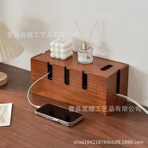 Wooden Storage <b>Box</b> 30.5x14x13cm Cable Organizer For <b>Router</b> Phone Charging Home Use - Product Image 5