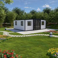 Maison préfabriquée en acier de 20 pieds, petite maison moderne imperméable sur roues avec structure en acier