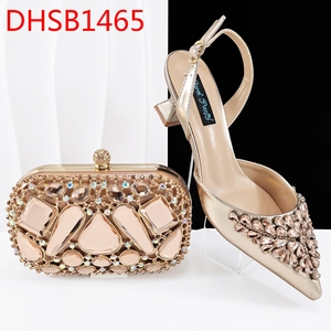 <span class=keywords><strong>Scarpe</strong></span> eleganti da donna con tacchi alti africani di lusso set di borse abbinate per festa nuziale <span class=keywords><strong>scarpe</strong></span> da sposa da donna - Product Image 2