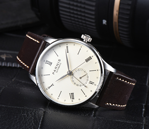 <span class=keywords><strong>Parnis</strong></span> Reloj Deportivo de Acero Inoxidable para Hombre, Cronógrafo Automático con Correa de Cuero, Esfera Analógica, Movimiento Hangzhou, Marca de 22mm, 42mm - Product Image 4
