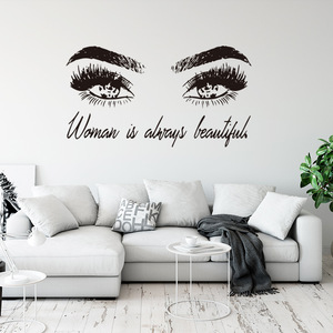Adesivo Murale <span class=keywords><strong>per</strong></span> Spa Salone di Bellezza Makeup Artist Cosmetici Rossetto Decalcomanie <span class=keywords><strong>per</strong></span> Vetrine Negozi di Trucco Decorazione Artistica <span class=keywords><strong>per</strong></span> Salone di Parrucchieri - Product Image 3