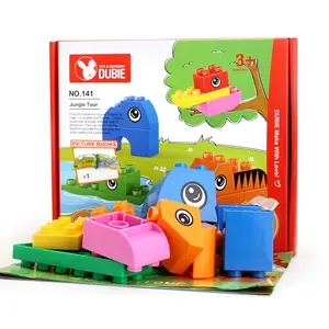 jungle toys Educational puzzle toys block set construction plastic diy building assembly building blocks toys for child