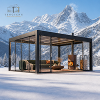 Pergola bioclimatique de luxe en alliage d'aluminium imperméable avec structure thermolaquée et certifiée CE pour extérieur, jardin et terrasse