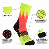 Chaussettes de sport mi-mollet blanches pour hommes - Coton peigné écologique, antibactérien, respirant, haute résistance, séchage rapide