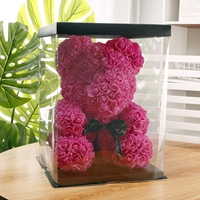 Roses en soie résistantes aux UV de qualité commerciale ODIS pour cadeau de la Saint-Valentin, ours en peluche, cadeau romantique, alimentation par piles, utilisation en intérieur, longue durée