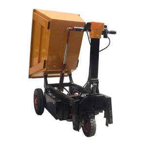 Electric Dump <b>Cart</b> 1000W Steel Hydraulic Self-unloading Movable Industrial Hand Trolley Yellow Powder Coated Four-Wheel - Product Image 3