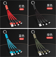 Usine Premium Mini Cadeau Promotionnel 3A Logo Personnalisé 3 en 1 Android IOS Multi 8Pin Micro USB Type C Kabel Câble de Chargeur Rapide