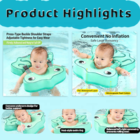 WaterDream Bouée de piscine pour bébé en tissu non gonflable, douce pour la peau, avec support sous les aisselles, pour nourrissons et tout-petits de 3 à 24 mois