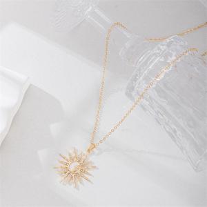 Alla moda in lega di acciaio inossidabile <span class=keywords><strong>con</strong></span> <span class=keywords><strong>ciondolo</strong></span> a forma di <span class=keywords><strong>luna</strong></span> <span class=keywords><strong>e</strong></span> <span class=keywords><strong>collana</strong></span> a stella tempestata di diamanti <span class=keywords><strong>con</strong></span> catena a maglie stile alla moda per feste - Product Image 3