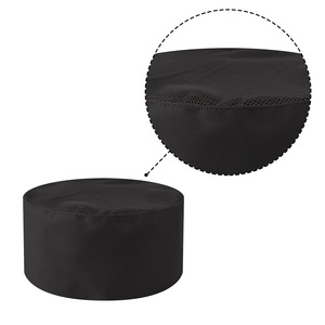 Chef's Hat Flat Top Unisex White Breathable Mesh 22 1/2-24 Inches Kitchen Cooking <b>Baking</b> - Product Image 2