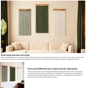Ultima Novità: Arazzo Boho Fatto a Mano con Striscia in Legno e Design con Nappe, Decorazione da Parete in Stile Nordico - Product Image 5