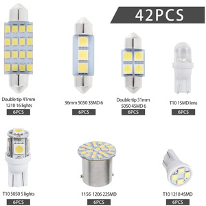 <b>Car</b> LED <b>Interior</b> Lighting Kit 42pcs T10 White 42SMD Reading License Plate Door <b>Lights</b> - Product Image 2