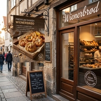 Drapeau promotionnel personnalisé en tissu non tissé polyester pour pâtisserie danoise, bannière publicitaire extérieure, signalétique imprimée numériquement