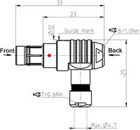 Câbles Alvin's - Connecteur mâle Fischer 3 broches à angle droit S102 ARRI Alexa RED DSMC2 pour prise Venice RS 9 heures