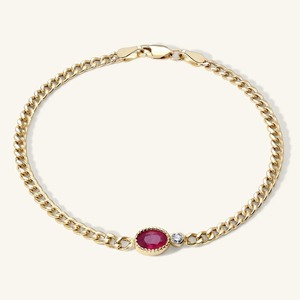 Pulsera de diamantes y circonitas cúbicas rosas ovaladas de oro de 14 quilates para mujer, joyería de moda, pulseras de joyería fina de plata 925 - Product Image 1