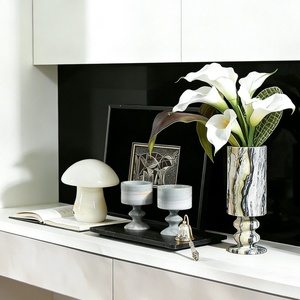 STONEKOCC Blue Ice Marble Candle <strong>Holder</strong> Natural Stone <strong>Tealight</strong> Centerpiece for Table Decor - Product Image 3