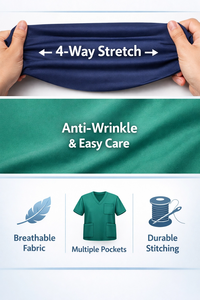 Chemise de travail extensible de couleur foncée à la mode, hauts de travail personnalisés avec logo, <span class=keywords><strong>blouse</strong></span> <span class=keywords><strong>médicale</strong></span>, uniforme d'infirmière - Product Image 2