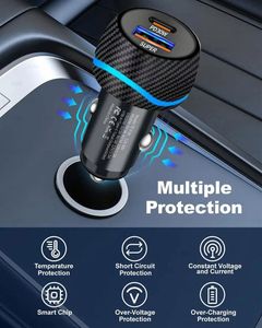 Chargeur de téléphone universel pour voiture 60W, nouvelle génération, PD30W, charge super rapide, USB30W, double port de sortie pour une charge rapide simultanée - Product Image 2