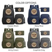 Lot de 3 sacs à dos en gros avec fermeture éclair, sac d'école, sac bandoulière et trousse assortie pour étudiants adolescents et campus