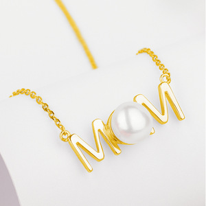 925 Sterling Silver <span class=keywords><strong>Mamma</strong></span> di Fascino Dei Monili Del Pendente Della Collana con Perla Bianca di Montaggio per Regalo di Giorno della Madre - Product Image 4