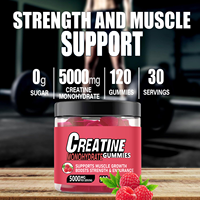 Permen Creatine Monohydrate Kustom Label Pribadi Grosir Suplemen Pra-Latihan Dewasa Rasa Stroberi Bebas Gula untuk Otot