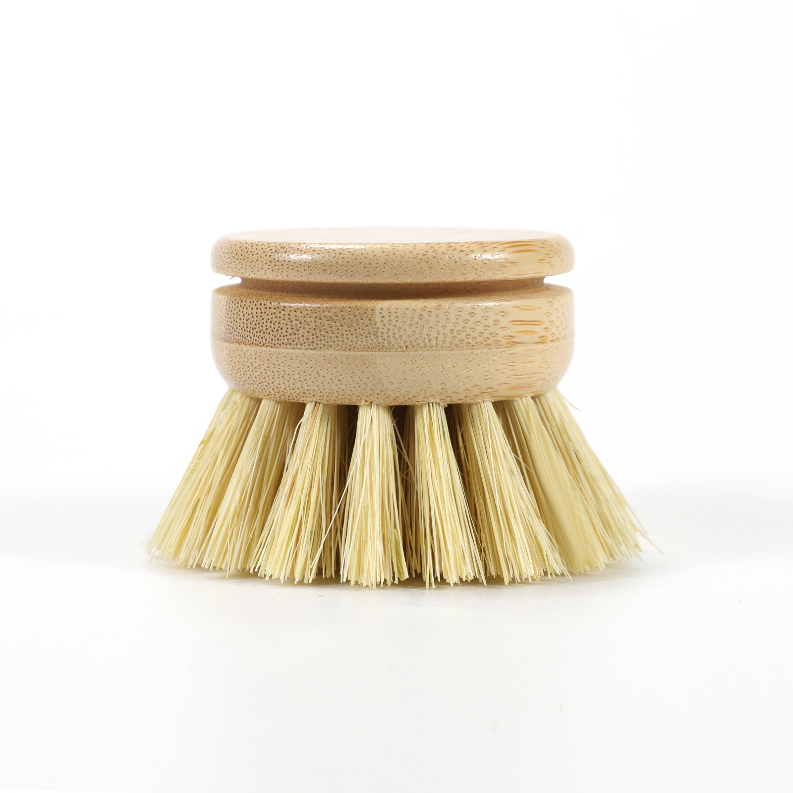 Bamboo and sisal disc brush head