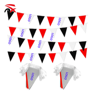 Guirlande de fanions triangulaires multicolores avec logo imprimé, bannière suspendue publicitaire pour festival, événement ou vacances