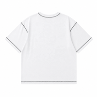 Camisetas Blancas Lisas con Cuello Redondo de Diseño Personalizado, Camisetas Blancas con Costuras en Contraste, Fabricante de Camisetas, Camiseta Casual de Alta Calidad