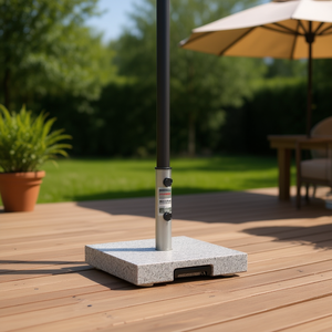 Base para Sombrilla de Patio de Granito, 16.14 x 16.14 x 14.57 Pulgadas, Gris, Cuadrada, Minimalista, Muebles de Exterior - Product Image 2