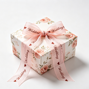 Ruban transparent imprimé de haute qualité en forme de cœur, nœud pré-noué de 7 pouces, décoration de mariage pour boîte cadeau de la Saint-Valentin - Product Image 5