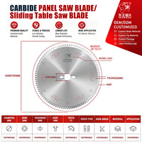 Lame de scie circulaire TCT industrielle 300 mm, alésage 30 mm, 96 dents ATB, en acier à ressort revêtu, silencieuse et sans bavures, pour scie à panneaux de mélamine