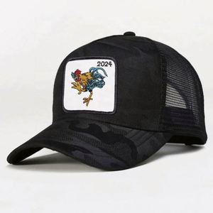 Casquettes de baseball trucker à 5 panneaux avec logo personnalisé brodé et imprimé en relief, motifs animaux, décontractées, pour l'hiver et la plage, unisexe, en maille - Product Image 2