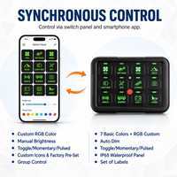 Nuevo Panel de Interruptores de 12 Canales con Sincronización por Aplicación, MOSFET, 16M RGB, Caja de Relés con Fusibles, IP65, Control Remoto Universal 4WD para Canopy Outback Touring