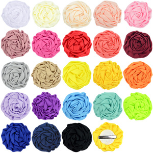 Pince à cheveux florale vintage en satin fait main, motif bourgeon de rose, 8 cm, pour enfants, très vendue - Product Image 4