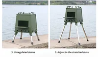 Poêle à bois en acier inoxydable léger Luling T300 pour le camping en plein air - Poêle à bois pliable multi-usages détachable personnalisable
