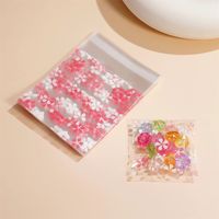 Sacs à fermeture éclair transparents en OPP imprimés de fleurs, recyclables, pour lait, cadeaux DIY et fabrication de bijoux