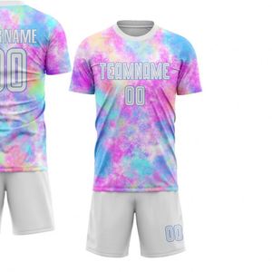 Ensemble de maillot de football Color Splash à manches courtes, respirant, séchage rapide, uniforme d'entraînement et de match, chemise et short pour hommes et jeunes - Product Image 2
