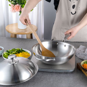 Sartén antiadherente de acero inoxidable para cocina, sartén con tapa, 5 capas - Product Image 6