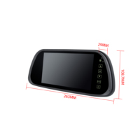 Monitor Espejo Cuádruple AHD IPS de 7 Pulgadas con Sistema de Cámara de Reversa para Auto, Camioneta, Autobús, Van, RV