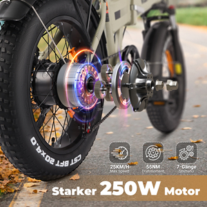จักรยานไฟฟ้าพับได้ Varun S20-1 ขนาด 20 นิ้ว ยางกันลื่น 250w 7 สปีด ปรับแต่งได้ สำหรับการเดินทางในมหาวิทยาลัยในยุโรป มีสินค้าในสต็อก สำหรับผู้ใหญ่ รุ่น S20-1 - Product Image 5