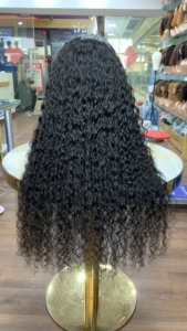 Perruques de cheveux ondulés Water Wave 4x4 Closure de 30 pouces, faciles d'entretien, pour femmes noires, perruques modernes bouclées élastiques - Product Image 3