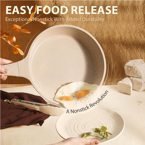 13-Piece hiện đại cổ điển không dính cảm ứng dưới bếp <span class=keywords><strong>Cookware</strong></span> Set bền vững đá cẩm thạch Glass Home sử dụng chậu chảo kim loại - Product Image 4