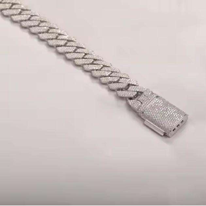 Premium 20mm Cuban Link Chain <b>Necklace</b> | <b>D</b> Color VVS Lab Grown Iced Out Diamonds White Gold Plated for Certified Unisex Luxury - Product Image 2