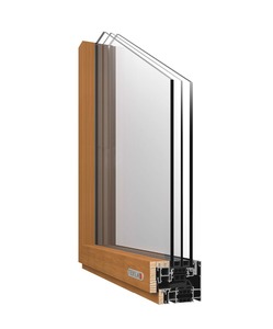 Fenêtres pliantes à motif d'ouverture verticale en aluminium et bois coupe thermique de style moderne italien pour appartements élégants - Product Image 3