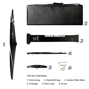 New ART V2 1700 Power Carbon Foil Board 1997sqcm Extra-long Wingspan Front Wing/Rear Wing/fuselage/mast <b>Set</b> Hydrofoil Bag JFS AR - Product Image 4