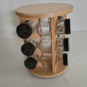 Organizador de Especias de Bambú para Encimera de Cocina con <span class=keywords><strong>Base</strong></span> Giratoria - Product Image 4